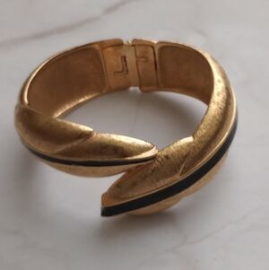 vintage Monet Gold and Black Hinged Bracelet
